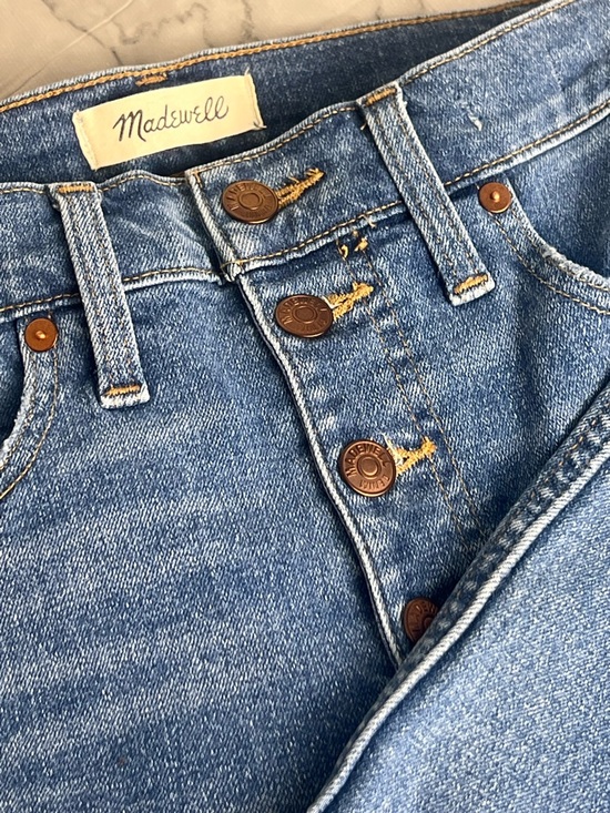 Madewell Denim - Madewell 10" High Rise Skinny 28P Button Fly Perfect Everyday Skinny Medium Blue